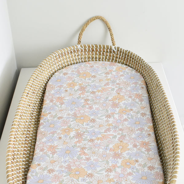 Basket Liner Mat - Retro Flowers