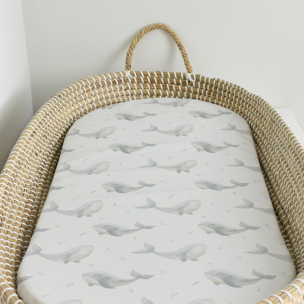 Basket Liner Mat - Ocean Whales