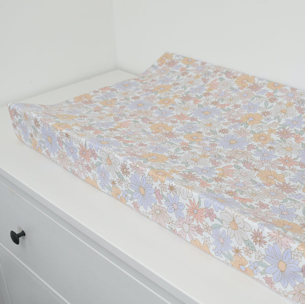 Anti-Roll Changing Mat - Retro Flowers