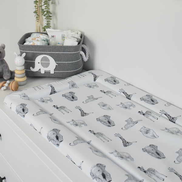 Standard Changing Mat - Safari Babies (WHITE)