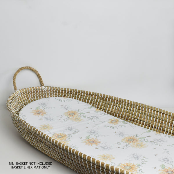 Basket Liner Mat - Sunflowers and Bees