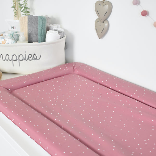 Standard Changing Mat - Confetti Hearts (BERRY)