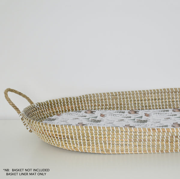 Basket Liner Mat - Woodlands (WHITE)