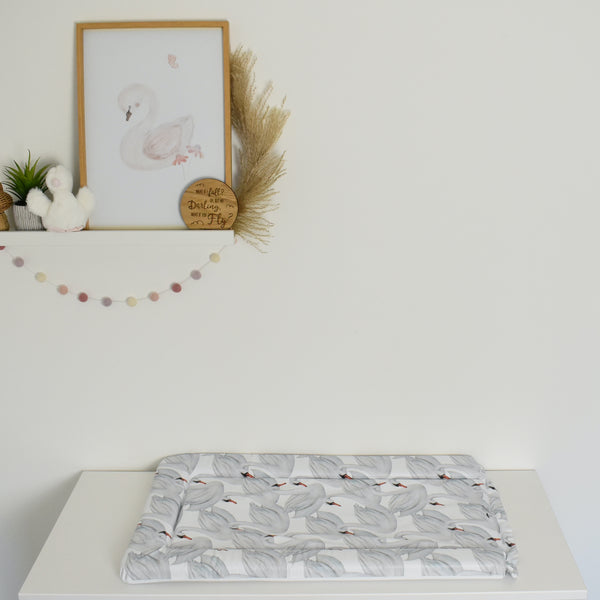 Standard Changing Mat - Swans (WHITE)