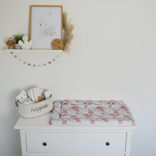 Standard Changing Mat - Swans (BLUSH)