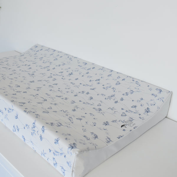 Anti-Roll Changing Mat - Blue Flowers