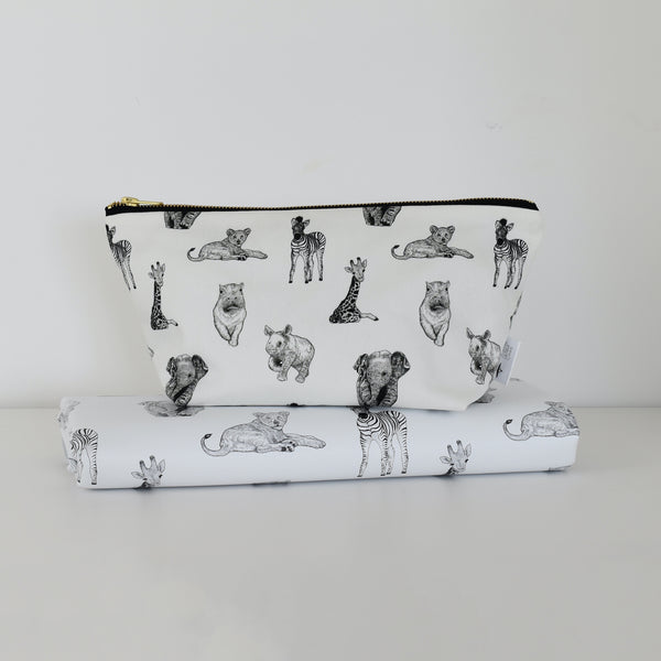 Travel Mat - Safari Babies (WHITE)