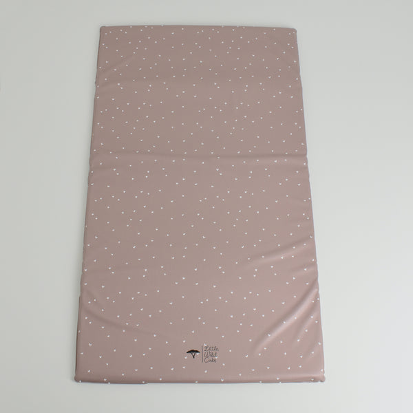 Travel Mat - Confetti Hearts (TAUPE)