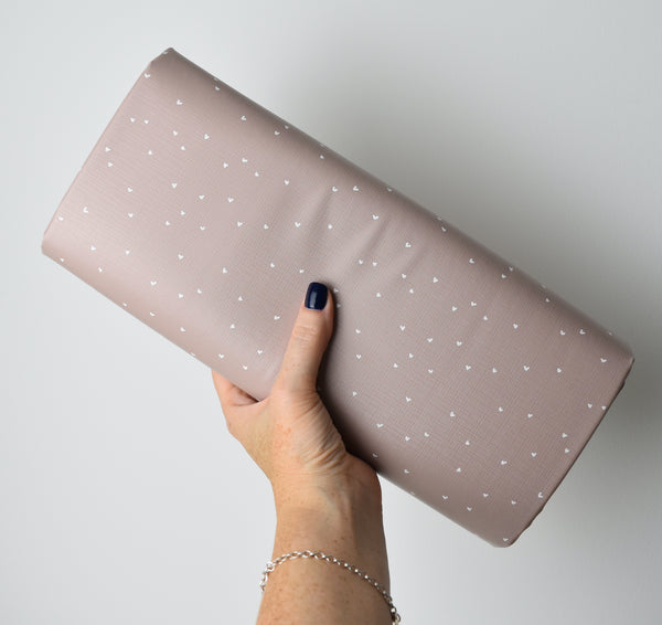 Travel Mat - Confetti Hearts (TAUPE)