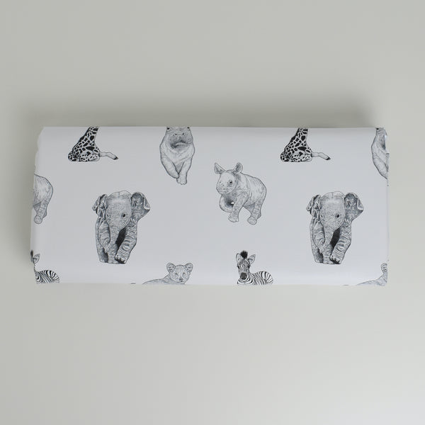 Travel Mat - Safari Babies (WHITE)