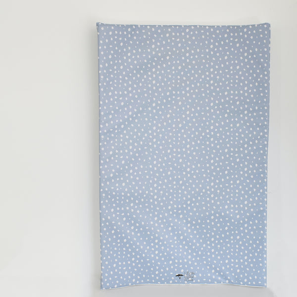 Anti-Roll Changing Mat - Polka Dot Brush Strokes (DUSTY BLUE)