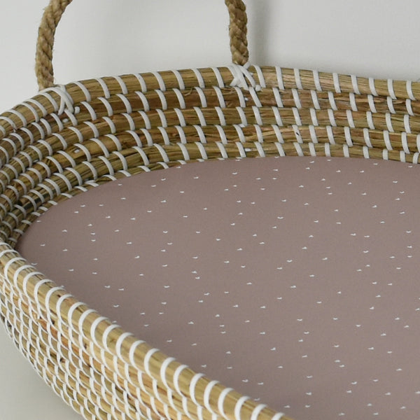 Basket Liner Mat - Confetti Hearts (TAUPE)