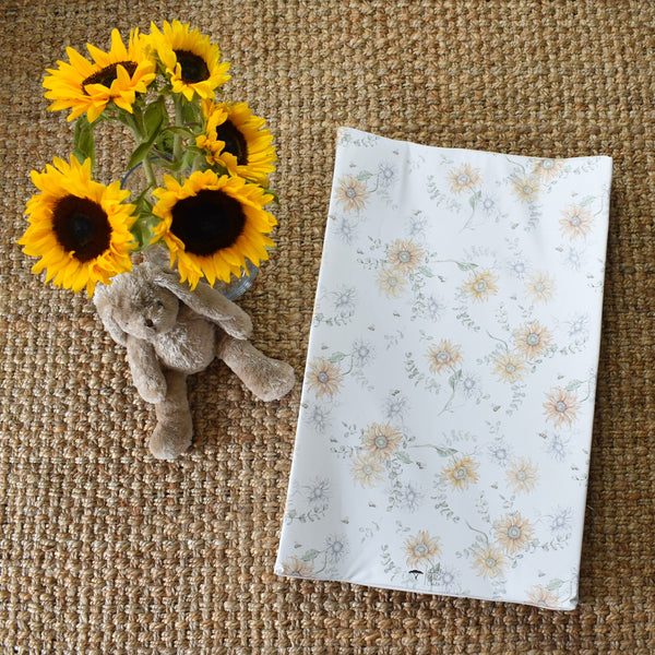 Anti-Roll Changing Mat - Sunflowers & Bees