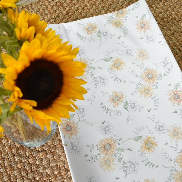 Anti-Roll Changing Mat - Sunflowers & Bees