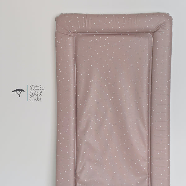 Standard Changing Mat - Confetti Hearts (TAUPE)