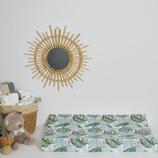 Anti-Roll Changing Mat - Jungle Palm Leaves